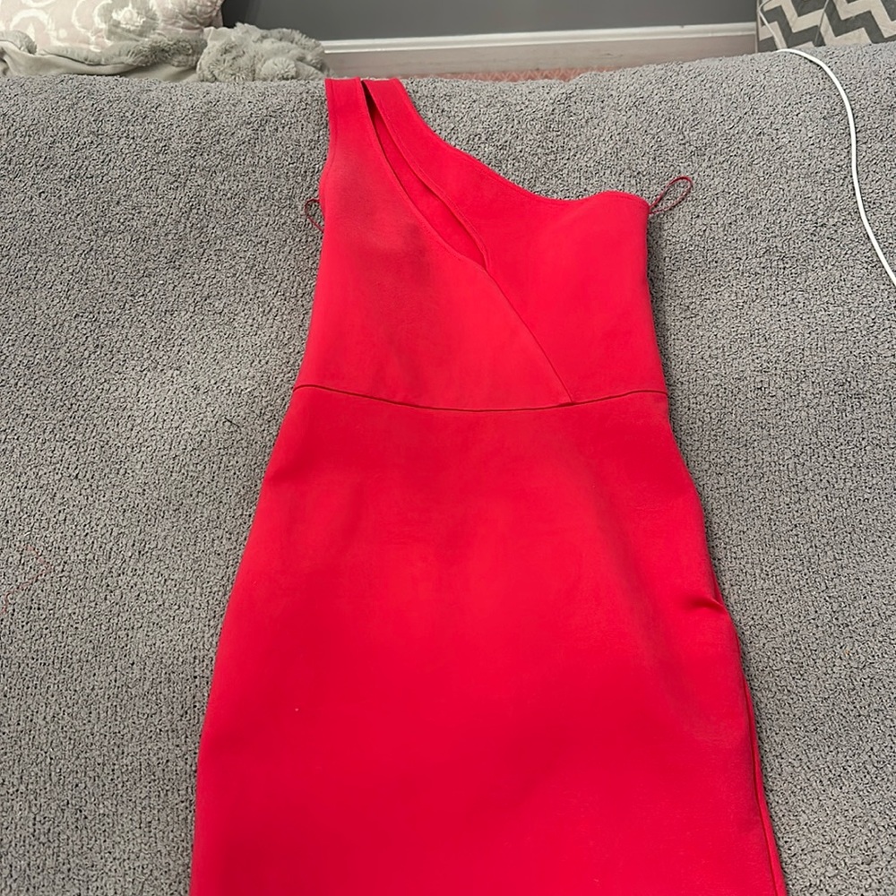 Superdown pink one shoulder mini dress